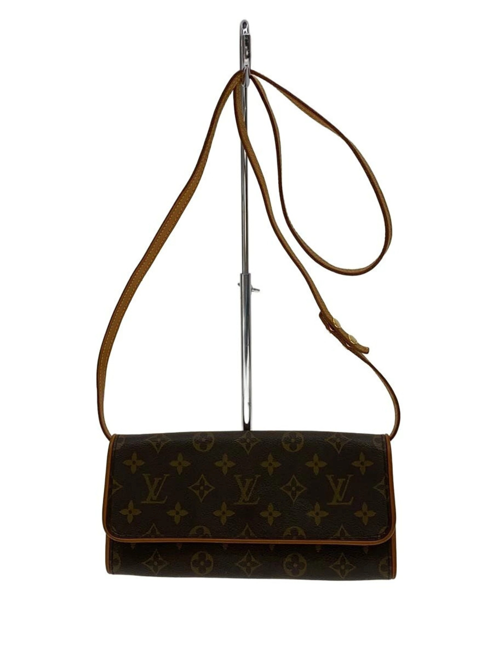 LOUIS VUITTON Pochette Twin Monogram Canvas Brown